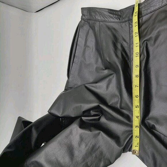 West Bay Women's Size 10 Leather Pants Black High Rise Vintage - Picture 4 of 11